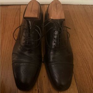 Salvatore Ferragamo Black Leather Oxfords